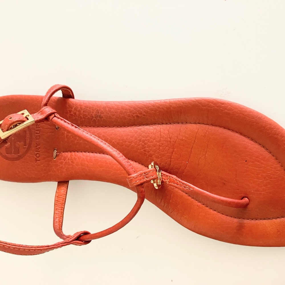 Tory Burch Women's Orange T strap Sandals - Picture 4 of 6